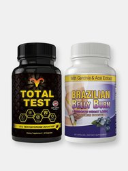 Total Test Testosterone Booster and Brazilian Belly Burn Combo Pack