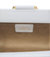 White Leather Large Clutch With Snake Handle