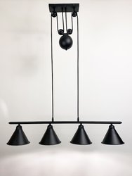 Carlo Black 4 Shade Pulley Lamp