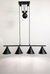 Carlo Black 4 Shade Pulley Lamp