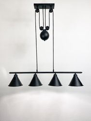 Carlo Black 4 Shade Pulley Lamp