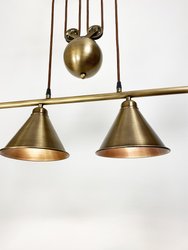 Carlo Satinated Brass 4 Shade Pulley Lamp