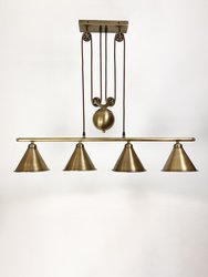 Carlo Satinated Brass 4 Shade Pulley Lamp