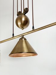 Carlo Satinated Brass Pulley Lamp