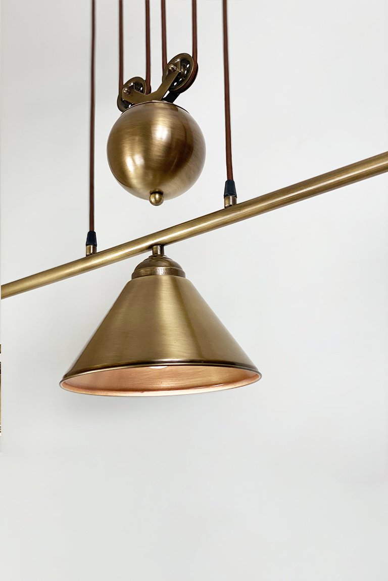 Carlo Satinated Brass Pulley Lamp