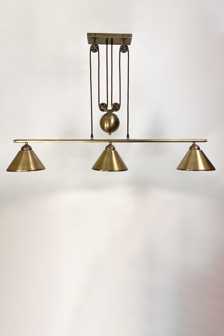Carlo Satinated Brass Pulley Lamp