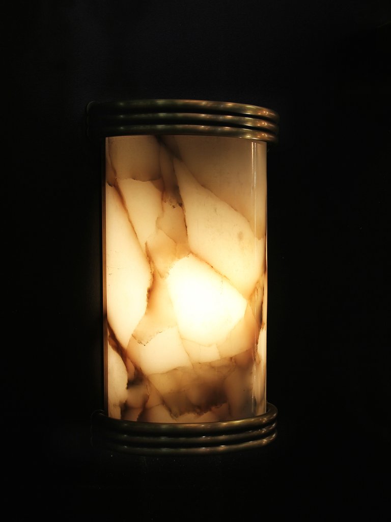 LOUIE MARBLE HALF CYLINDER WALL SCONCE