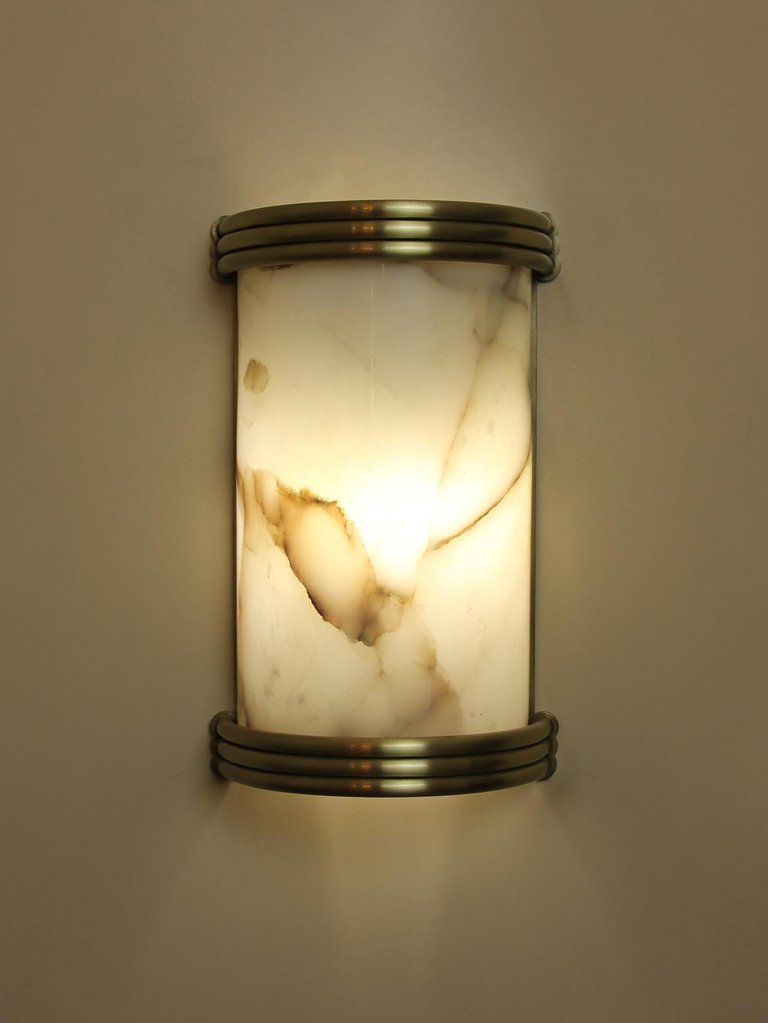 LOUIE MARBLE HALF CYLINDER WALL SCONCE