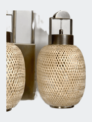 Paros Double Rattan Wall Lamp