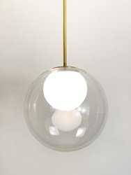 Perla Double Globe Glass Pendant Lamp