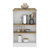 Kitchen Island Doyle, Three Side Shelves, White And Light Oak Finish