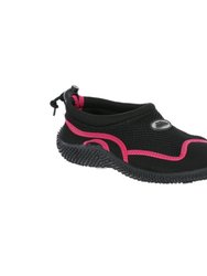 Adults Unisex Paddle Aqua Swimming Shoe - Black/Raspberry - Black/Raspberry