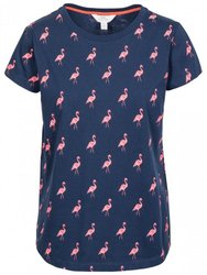 Carolyn Womens Short Sleeved Patterned T Shirt - Navy Flamingo - Navy Flamingo