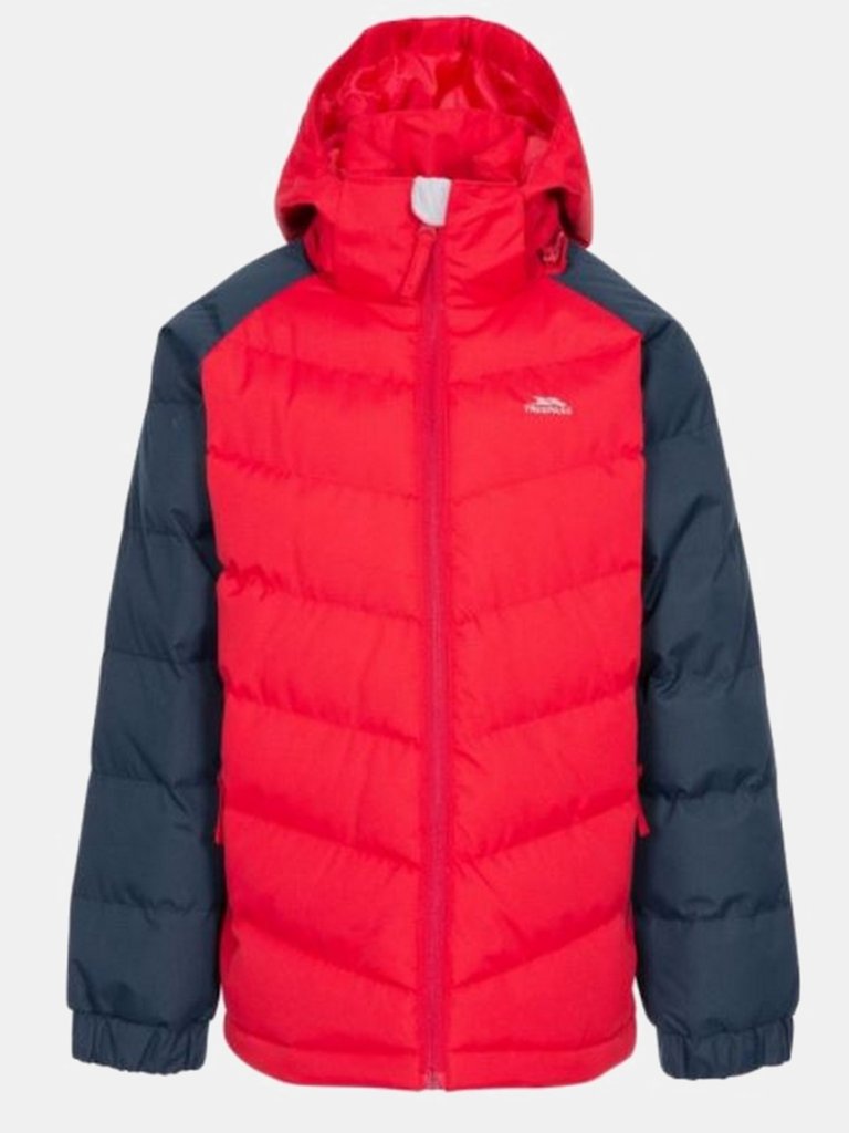 Childrens Boys Sidespin Waterproof Padded Jacket - Red/Black - Red/Black