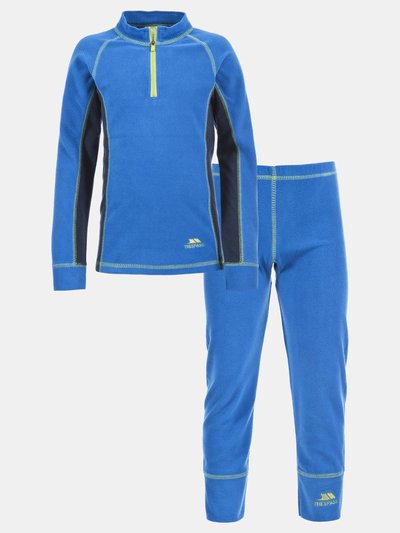 Trespass Childrens/Kids Bubbles Fleece Top And Bottom Base Layers - Electric Blue X product