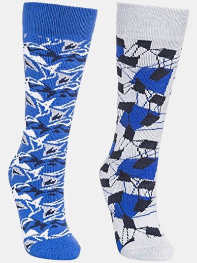 Trespass Childrens/Kids Rockies Ski Socks - Pack Of 2 - Bright Blue/Platinum product