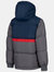 Childrens/Kids Strewd Contrast Zip Padded Jacket - Storm Grey