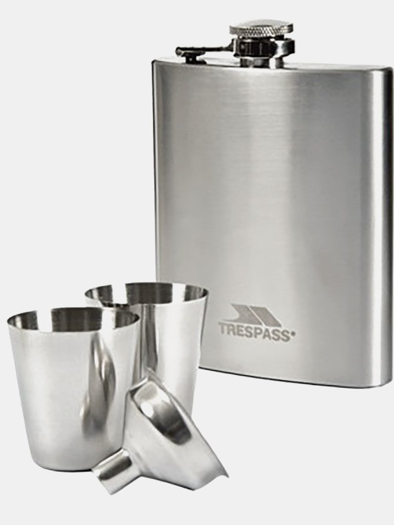 Dramcask Stainless Steel Hip Flask (Silver) (One Size) - Silver
