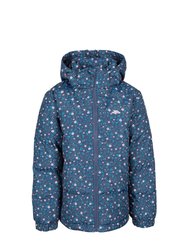 Girls Combine Padded Jacket - Navy