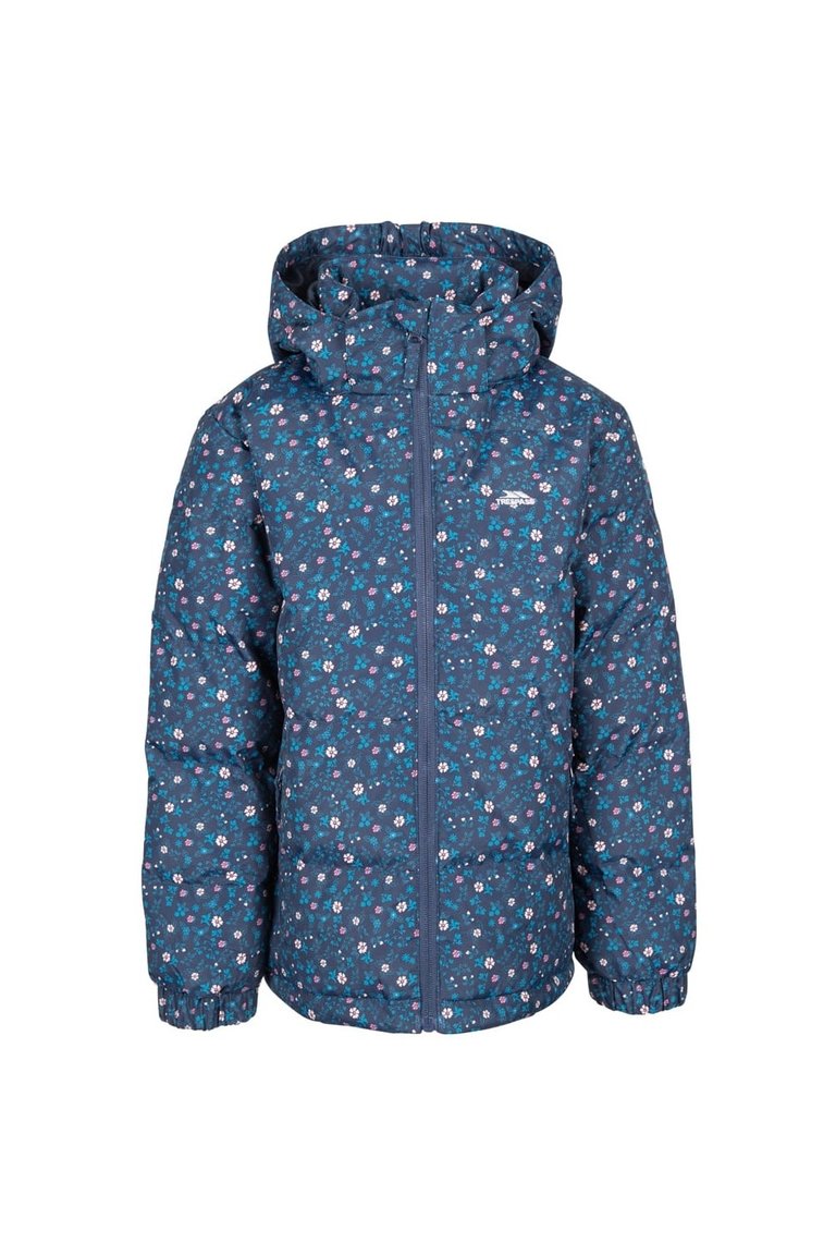 Girls Combine Padded Jacket - Navy