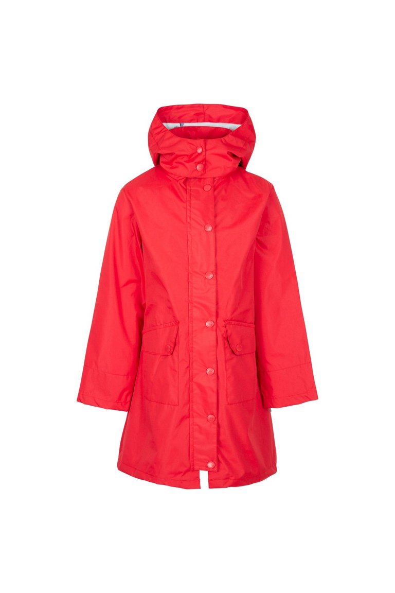Girls Drizzling Waterproof Jacket - Red - Red