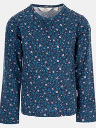 Girls Proceeds Long-Sleeved T-Shirt - Navy Floral - Navy Floral