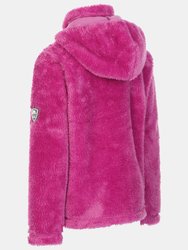 Girls Violetta Fluffy Fleece Jacket - Deep Pink