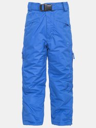 Kids Unisex Marvelous Ski Pants With Detachable Braces - Blue - Blue