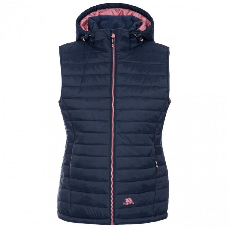 Ladies Aretha Casual Gilet - Navy Dusty Rose