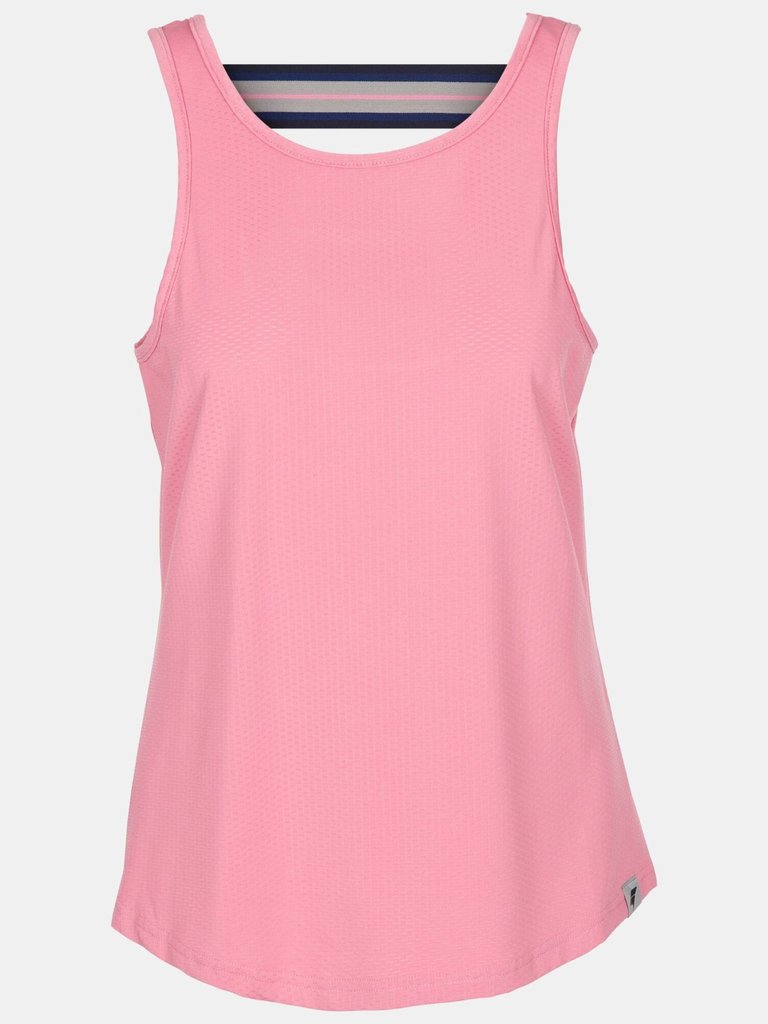 Ladies Emmalyn Low Back Tank Top - Pink - Pink