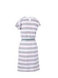 Lidia Womens Round Neck Cotton Dress - Multicolored Stripe