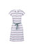 Lidia Womens Round Neck Cotton Dress - Multicolored Stripe - Multicolored Stripe