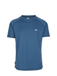 Mens Albert Active Short Sleeved T-Shirt - Smokey Blue - Smokey Blue