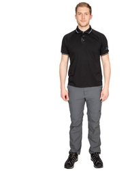 Mens Bonington Short Sleeve Active Polo Shirt - Black/Platinum