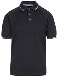Mens Bonington Short Sleeve Active Polo Shirt - Black/Platinum - Black/Platinum