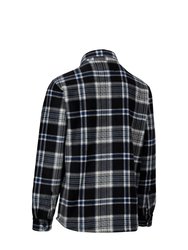 Mens Checkley Checked Microfleece Shirt - Black