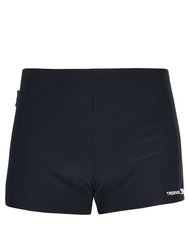 Mens Exerted Contrast Panel Swim Shorts - Black - Black