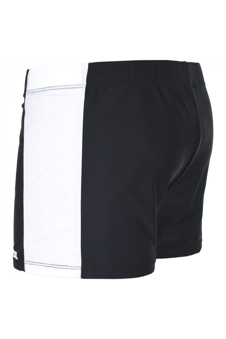 Mens Exerted Contrast Panel Swim Shorts - Black