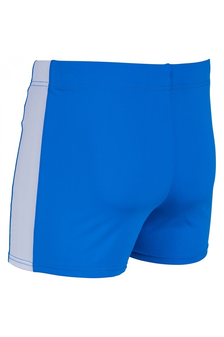 Mens Exerted Contrast Panel Swim Shorts - Bright Blue