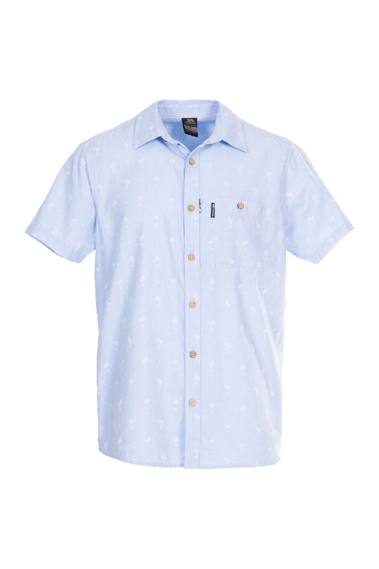 Mens Slapton Palm Shirt - Pale Blue - Pale Blue