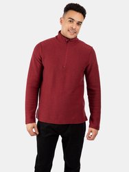 Mens Taddingley Half Zip Sweatshirt - Merlot