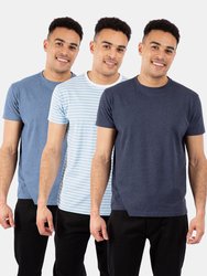 Mens Triplex Marl Short-Sleeved T-Shirt Set - Pack Of 3