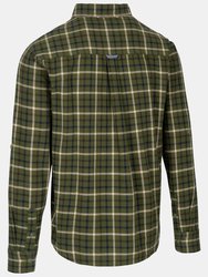 Mens Withnell Checked Cotton Shirt - Green