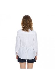 Messina Womens Casual Cotton Blouse - White