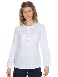 Messina Womens Casual Cotton Blouse - White - White