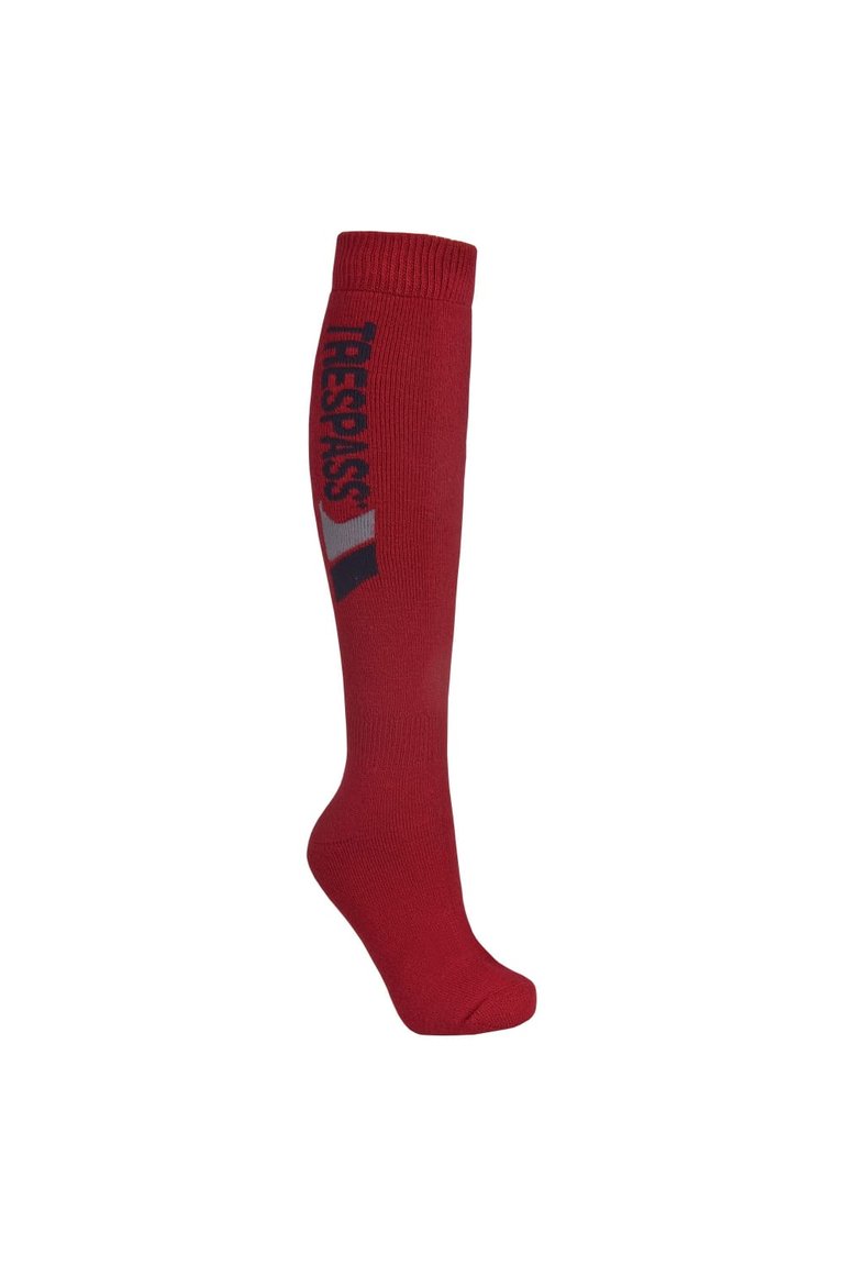 Trespass Adults Unisex Tech Luxury Merino Wool Blend Ski Tube Socks (Red) - Red