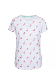 Trespass Carolyn Womens Short Sleeved Patterned T Shirt  - White Flamingo