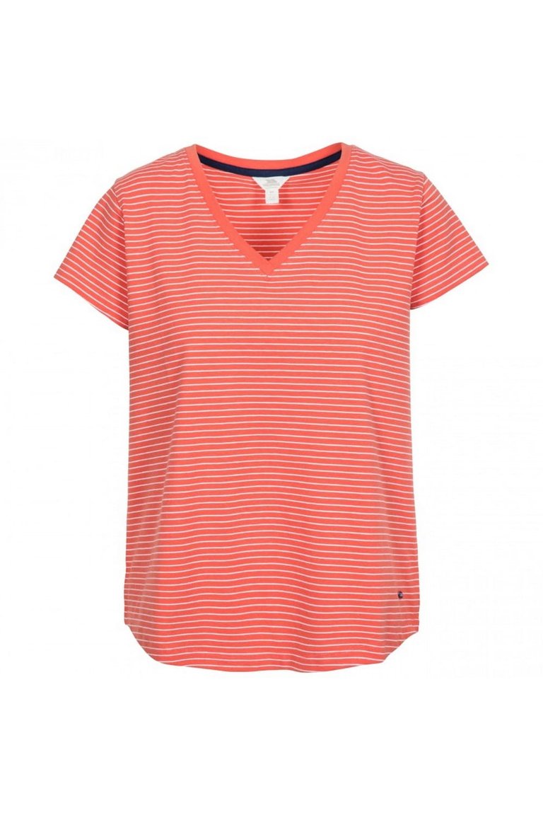 Trespass Konnie Womens V Neck T Shirt (Peach Stripe) - Peach Stripe
