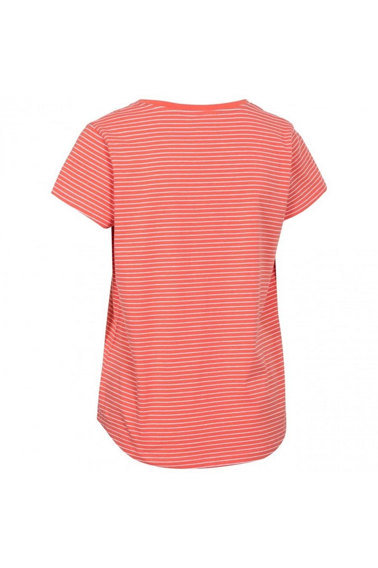Trespass Konnie Womens V Neck T Shirt (Peach Stripe)