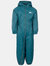Trespass Little Kids Unisex Dripdrop Padded Waterproof Rain Suit (Teal) - Teal